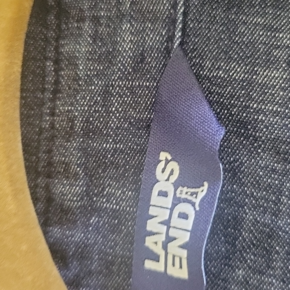 Lands' End cotton button front long sleeve Denim Shirtdress  NWOT size PM - Picture 4 of 11